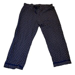 Tommy Hilfiger Womens Lounge Pants Size Large Navy White Polka Dot